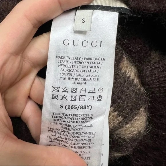 Gucci Beige and Dark Brown Women's Cardigan - Picture 3 of 4